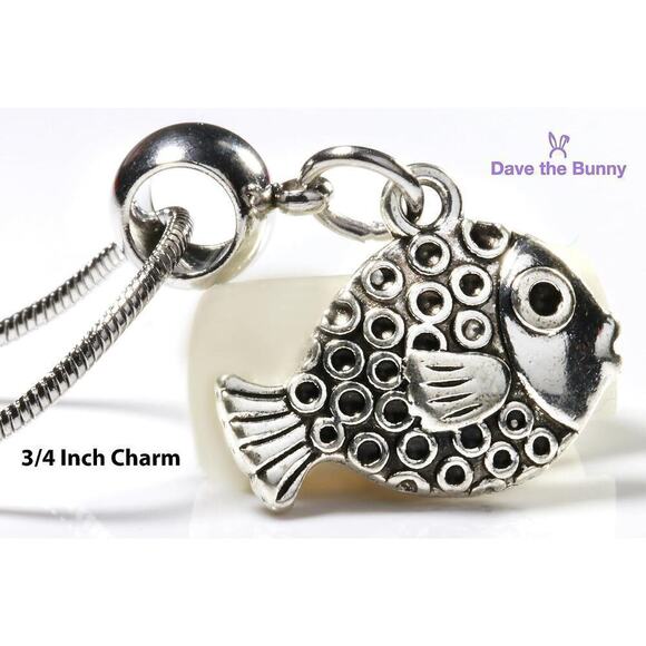 Parrot Fish Necklace - Fish Charm Pendant - Picture 3 of 8